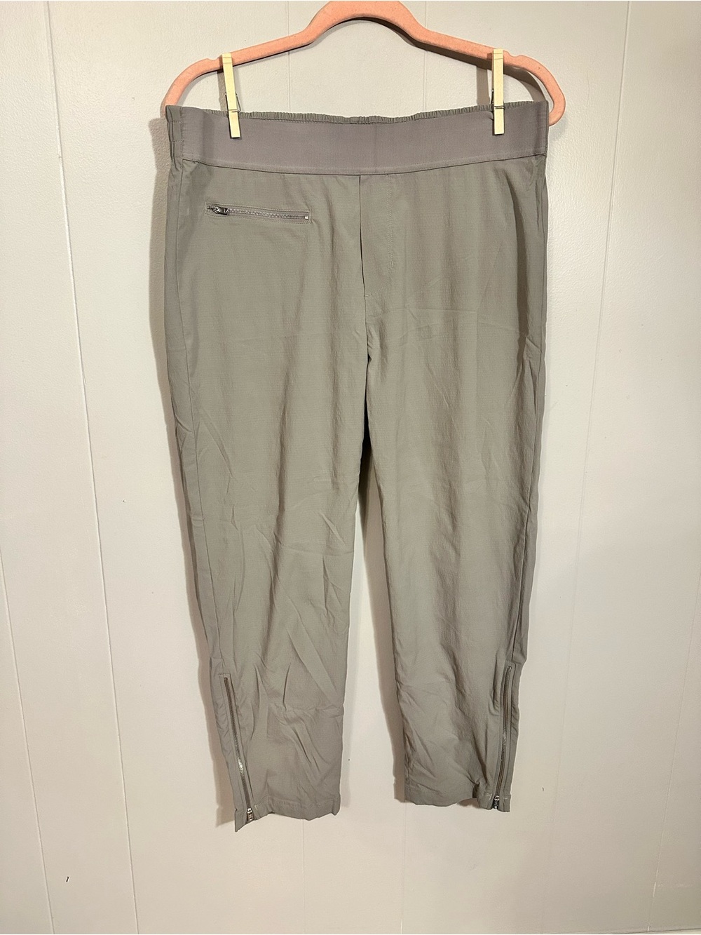 Athleta Grey Zippered Ankle Joggers